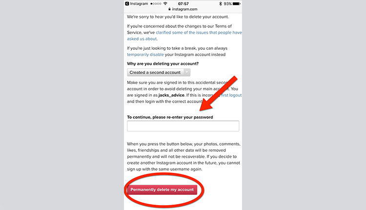 step 9 instagram permanently delete account - how to temporarily or permanently delete instagram account